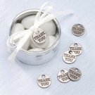 Darice Favor Charms Thank You Round Silver 9/16 inches