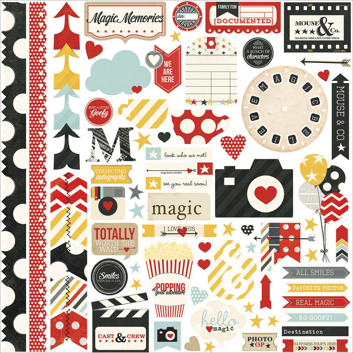 Simple Stories Say Cheese Collection 12X12" Cardstock Stickers Fundamentals