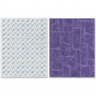 Tim HoltzTexture Fades A2 Embossing Folders Diamond Plate & Riveted Metal Set