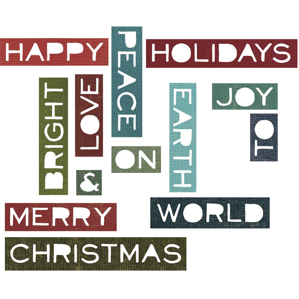 Sizzix Tim Holtz Alterations Thin Holiday Words Thinlits Die