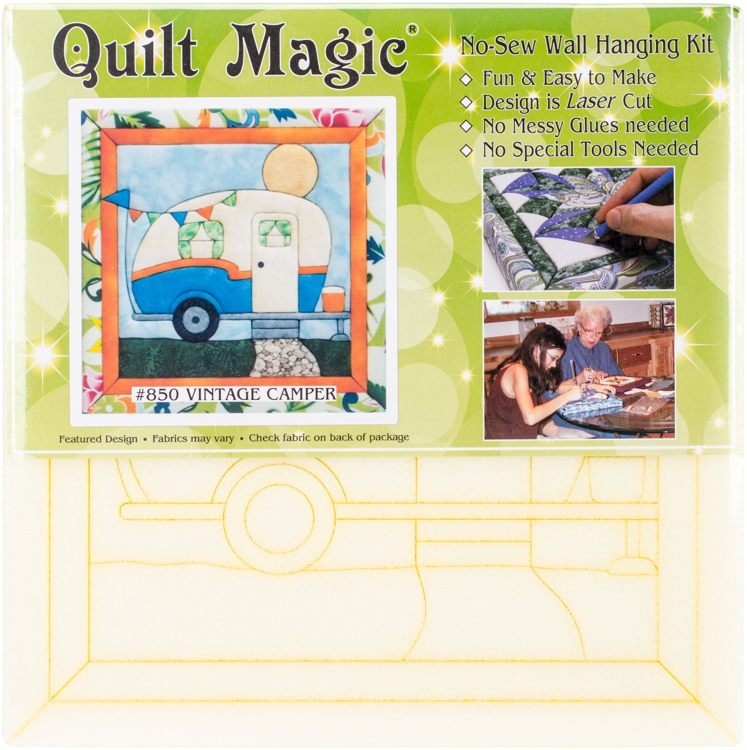 Quilt-Magic No Sew Wall Hanging Kit-Vintage Camper
