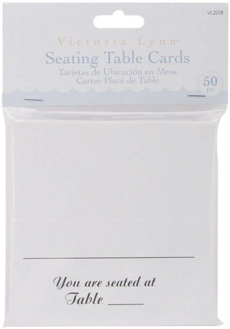 Darice Victoria Lynn Seating Table Cards Square White