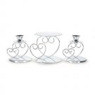 Darice Victoria LynnUnity Candle Set Double Heart Silver