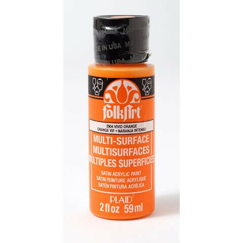 Plaid FolkArt Multi-Surface Paint in Assorted Colors 2 oz Vivid Orange