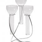 Darice Victoria Lynn Triple Floating Glass Taper Holder Silver Stand