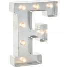 Darice Metal Marquee Letter F - Galvanized Silver9.875 Inches