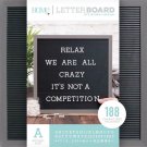 American Crafts Die Cuts with a View Letter Board Silver Walnut Frame with Black
