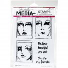 Ranger Dina Wakley Media Cling Stamps Boxed Faces