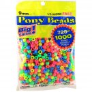 Darice Pony Beads Plastic Opaque Neon 9mm Big Value Pack