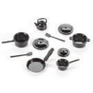 Darice Timeless Minis Pots And Pans Metal Black Assorted Sizes