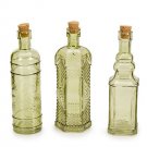 Darice Glass Bottle with Cork  Vintage Green  Assorted  6.5 inches