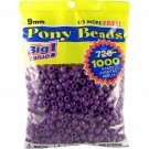 Darice Opaque Pony Beads Purple 6mm X 9mm