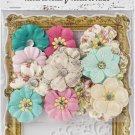 Prima Marketing Misty Rose Mulberry Paper Flowers Ashby W/Stencil