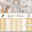 American Crafts DCWV Single-Sided Cardstock Stack 12 X 12 inches Gold & White