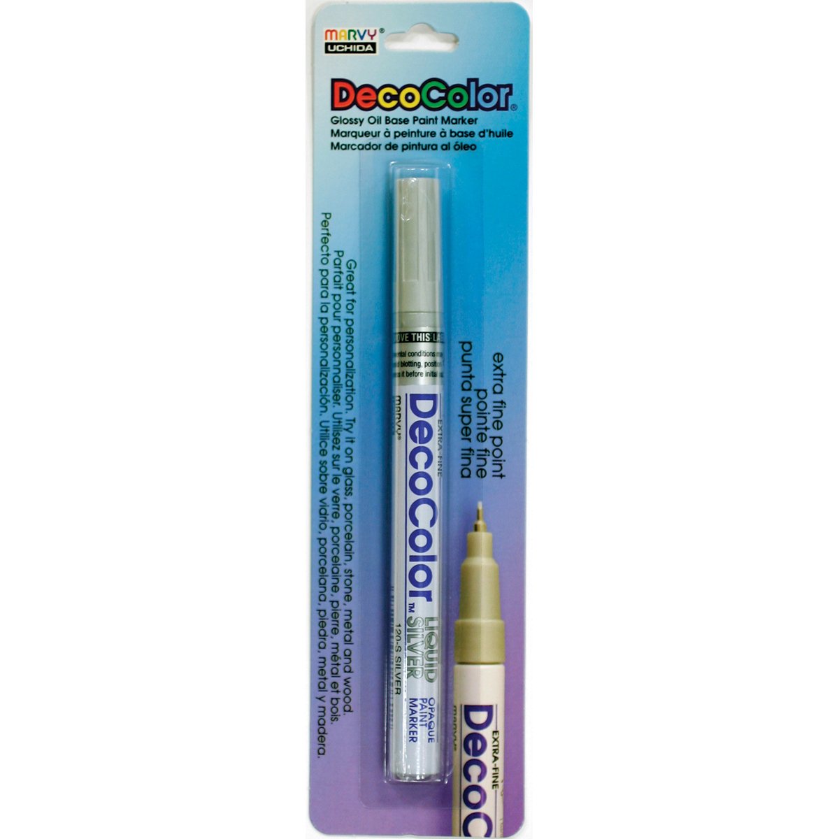 Decocolor Extra Fine Metallic Opaque Paint Marker-Liquid Silver