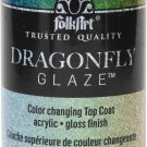 Folkart Dragonfly Glaze Topcoat 2Oz-Blue, Green, Gold Shift