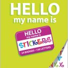 Darice Velvet Sticker Book Hello My Name Is