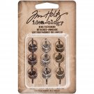 Idea-Ology Metal Ring W/Brad Fastener .25" 9/Pkg-Antique Nickel, Brass & Copper