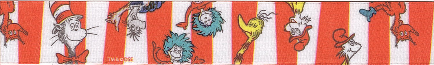 Offray Dr. Seuss Ribbon 7/8"X9'-Stripes