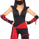 Leg Avenue Women's Deadly Ninja Costume Black and Red Medium