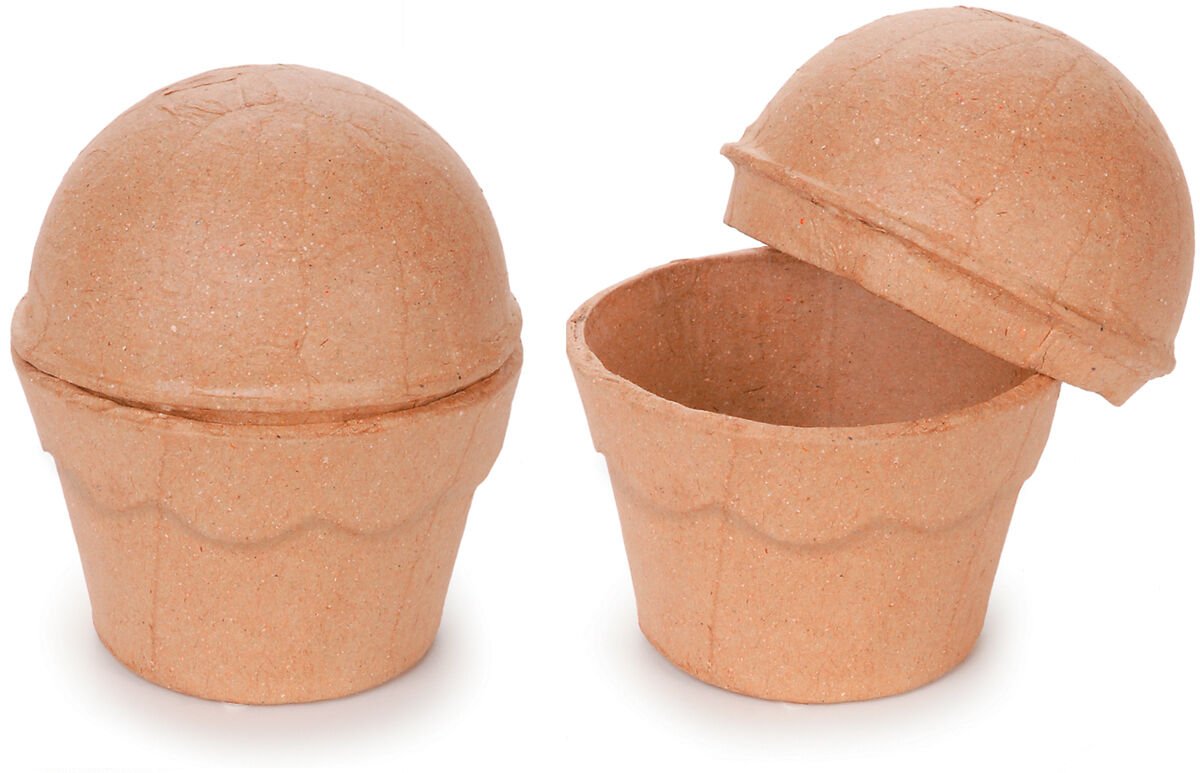 Darice Paper Mache Cupcake Box 3 Inches X 3.5 Inches
