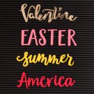 American Craft Word Pack Spring&Summer Die Cuts with a View Letter boards