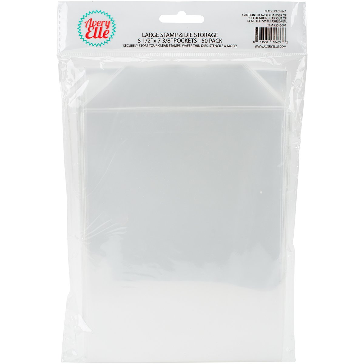 Avery Elle Stamp & Die Storage Pockets 50/Pkg-Large 5.5"X7.375"