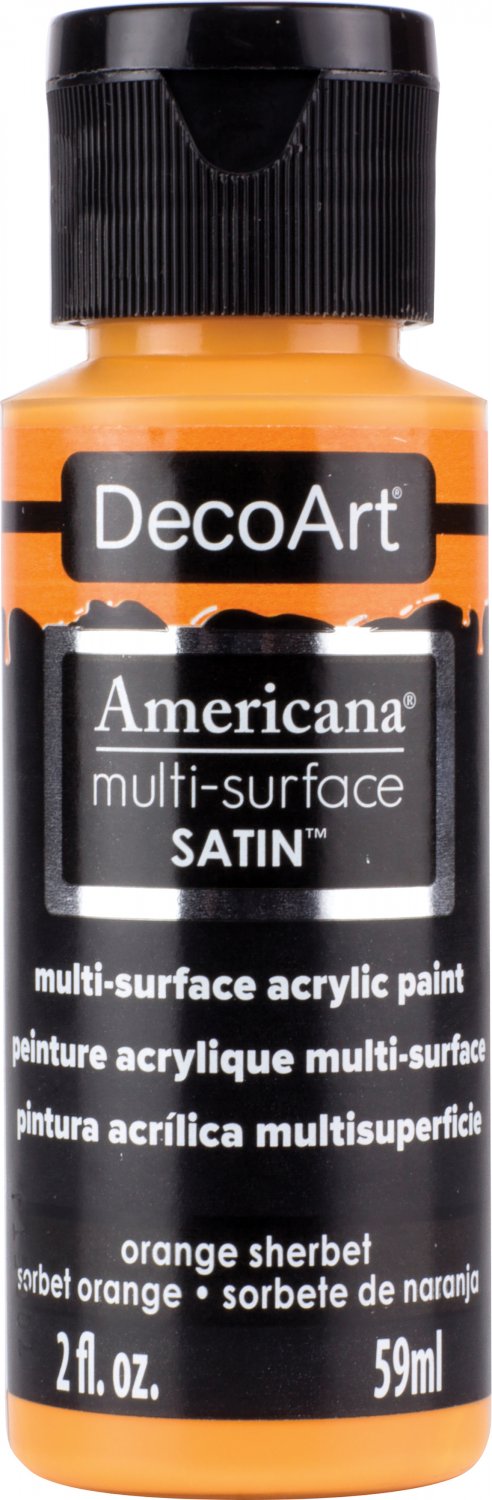 Americana Multi-Surface Satin Acrylic Paint 2Oz-Orange Sherbet