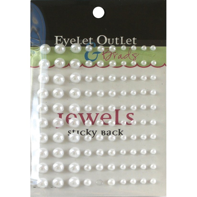 Eyelet Outlet Adhesive Pearls Multi-Size 100/Pkg-White
