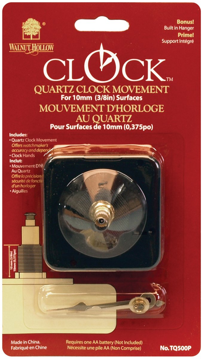 Quartz Clock Movement-For .375" Surfaces