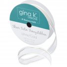 Gina K Designs Sheer Satin Fancy Ribbon .625"X10Yd-White/Gold