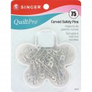 Singer Quiltpro Curved Safety Pins In Flower Case-Size 2 75/Pkg