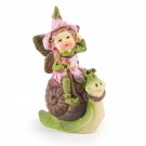 Darice Fairy Garden Figurines Mini Fairy on Snail 1.875 x 2.75 Inches