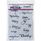 Ranger Just What to Say Dina Wakley Media Cling Stamps, 6x9 inches ,Clear