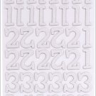 American Crafts Thickers Glitter Chipboard Number Stickers Sprinkles White