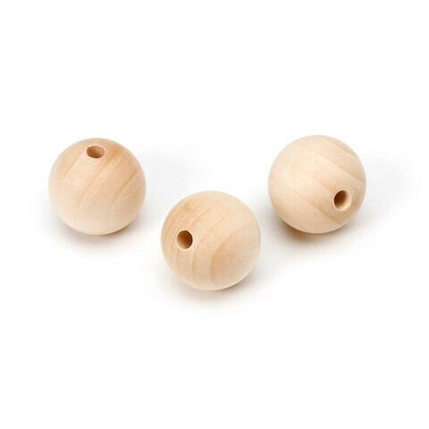 Darice Big Value Wood Round Bead, Natural, 25mm