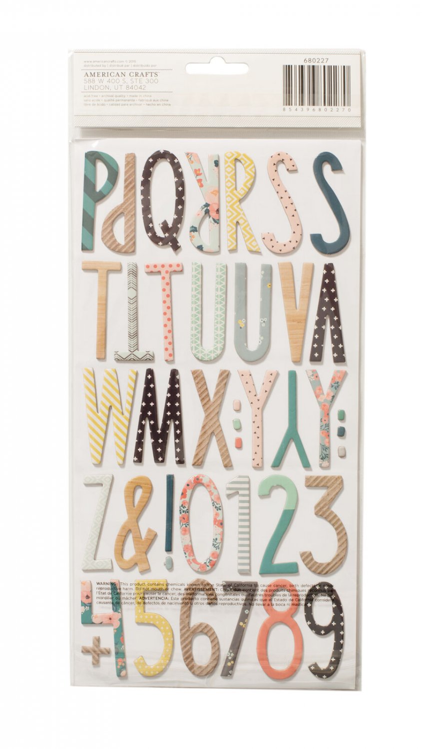American Craft Wonder Thickers Alpha Stickers 5.5 x 11