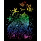 Rainbow Foil Engraving Art Kit 8X10 inches, Kitten & Butterflies