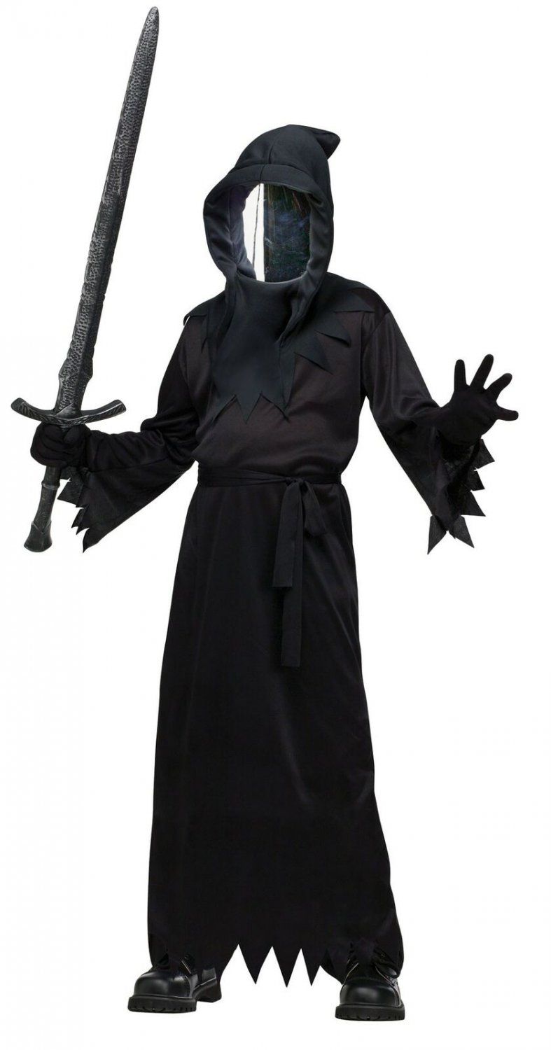 Fun World Big Boys' Haunted Mirror Ghoul Costume Black, Medium (8-10)