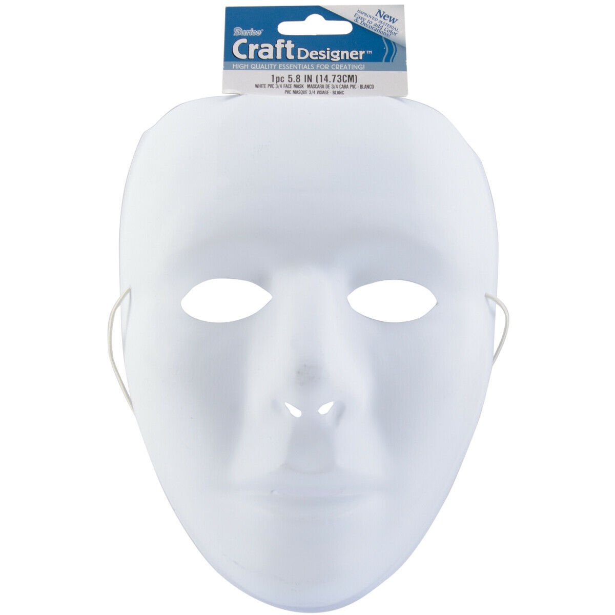 Darice PVC Full Face Mask Form 9.75 inch White