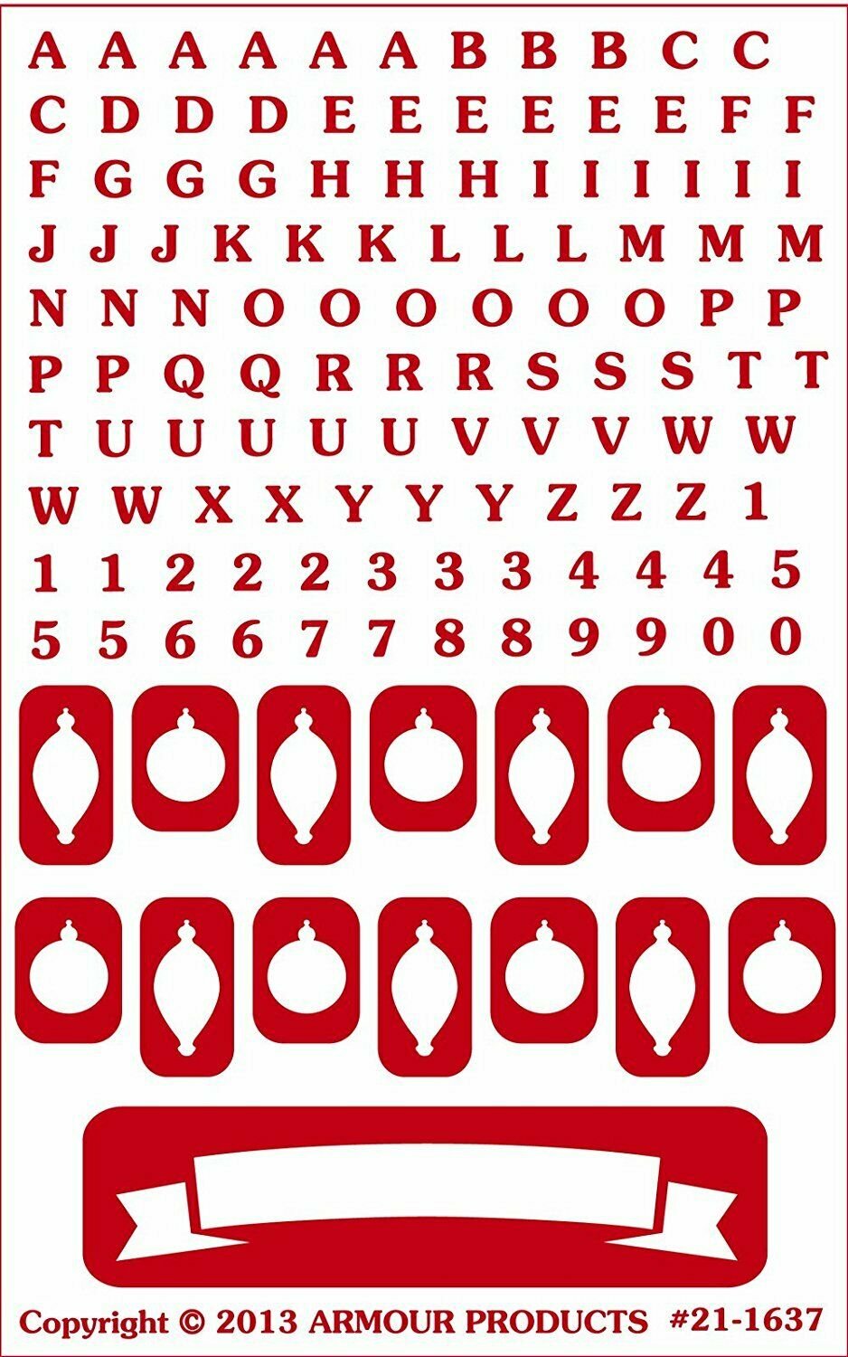 Armour Products Etch Over N Over Stencil Reverse Balloons