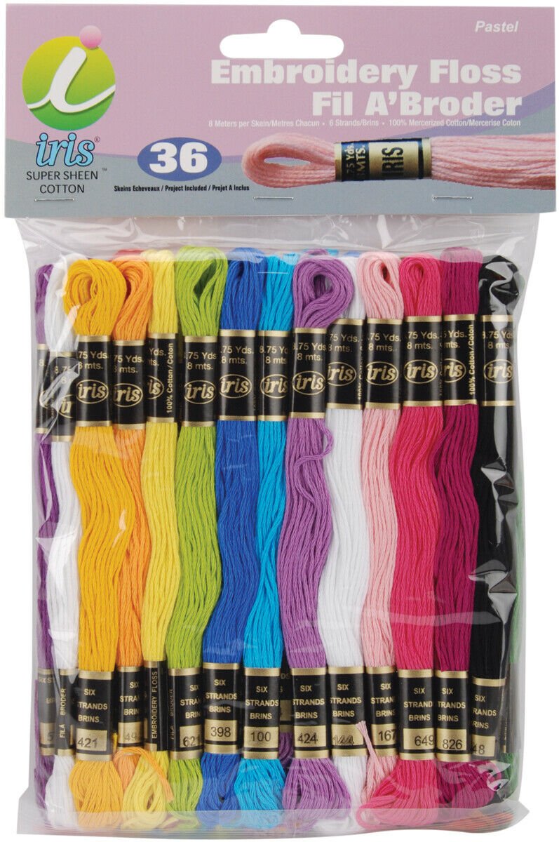 Iris Embroidery Floss Pack 8.7Yd 36/Pkg-Pastel Colors