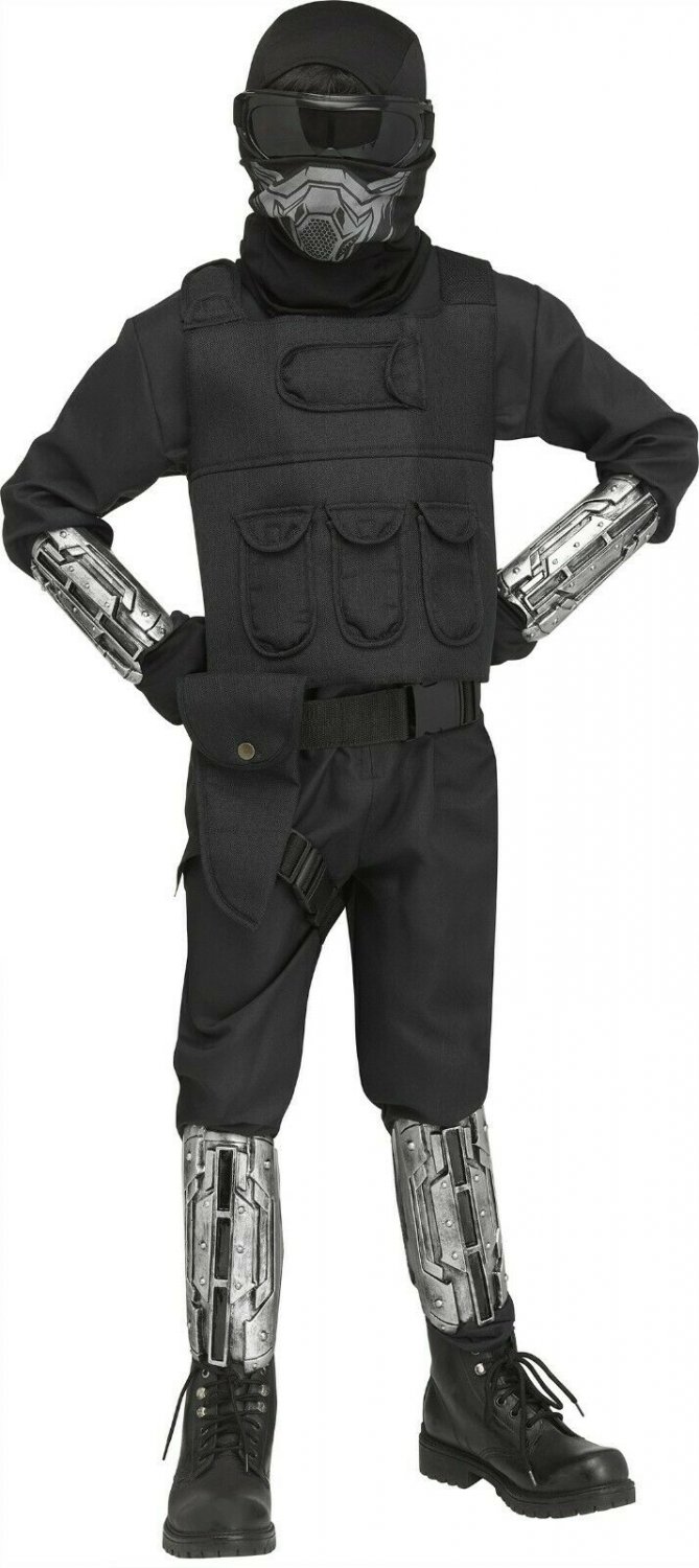 Fun World Gaming Fighter Chld Costume, Black, Medium(8-10)