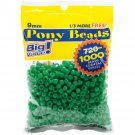 Darice Pony Beads Plastic Opaque Green 9mm Big Value Pack