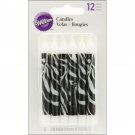 Birthday Candles 3" 12/Pkg-Zebra Print