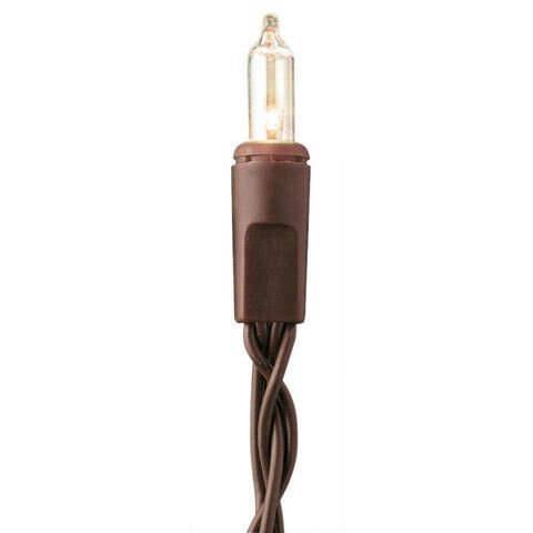 Darice DecoLights Light Set 20 Clear Bulbs Brown Cord