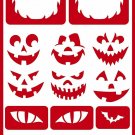 Armour Products Over N Over Glass Etchg Stencil 5 X 8 Halloween Faces
