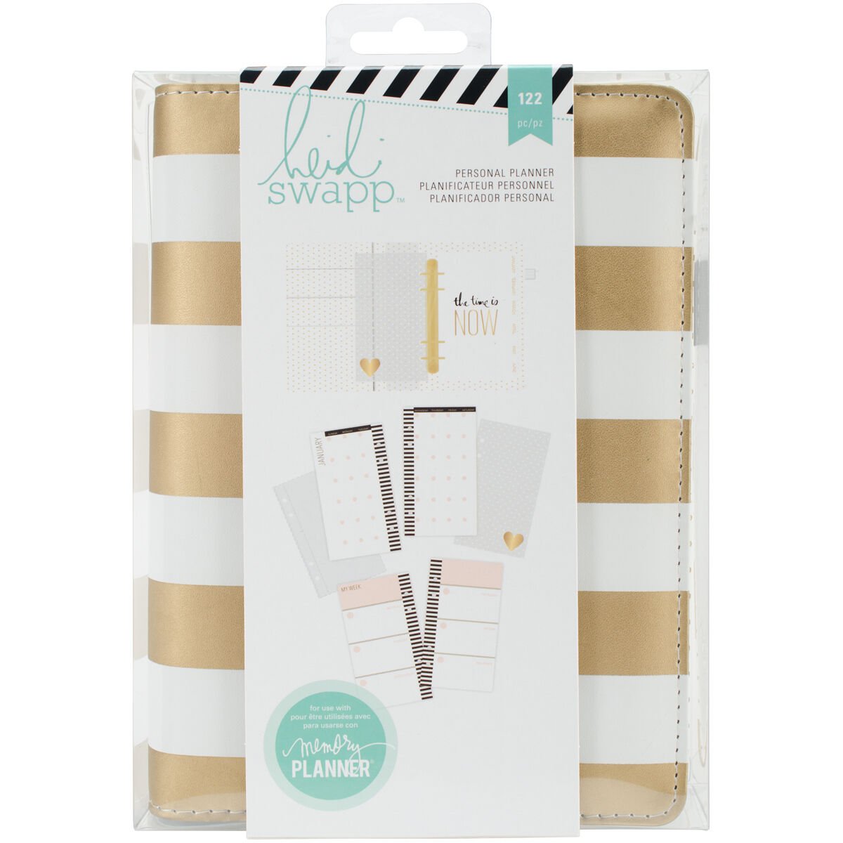 American Crafts Heidi Swapp Memory Planner Personal Planner Gold Foil Stripes