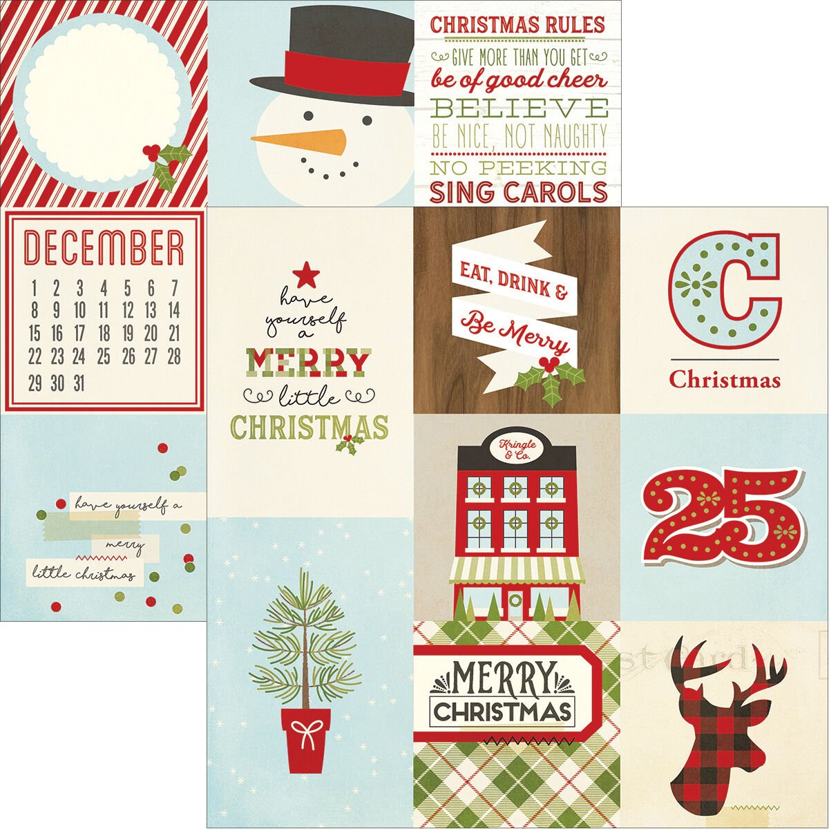 Vertical Journaling Element Paper Classic Christmas Simple Stories