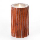 Luminara Unscented Flameless Pillar Candle Embedded with Cinnamon Sticks 4x7''